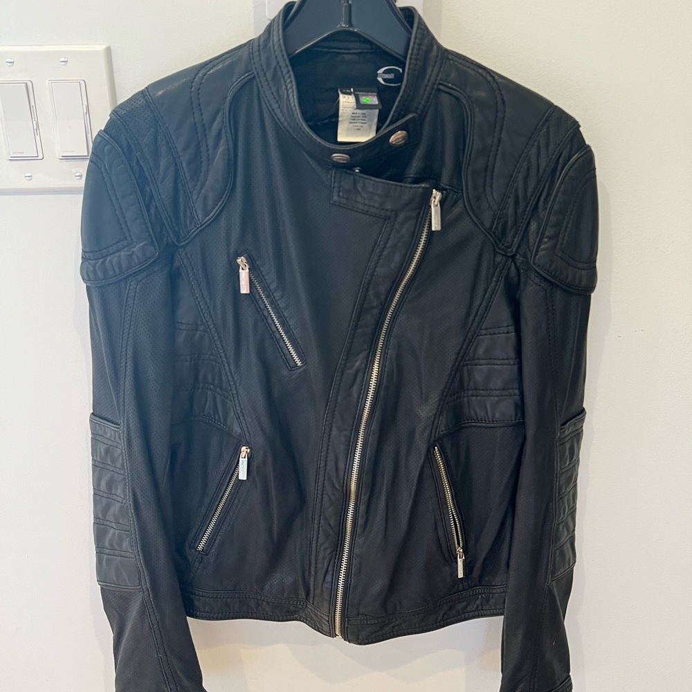 Robert Cavalli moto leather jacket motorcycle jacket